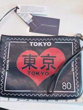 Rebecca Minkoff Tokyo Heart Zip Wristlet - Navy & Red